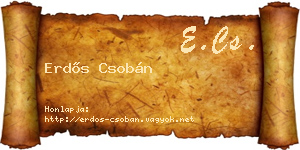 Erdős Csobán névjegykártya